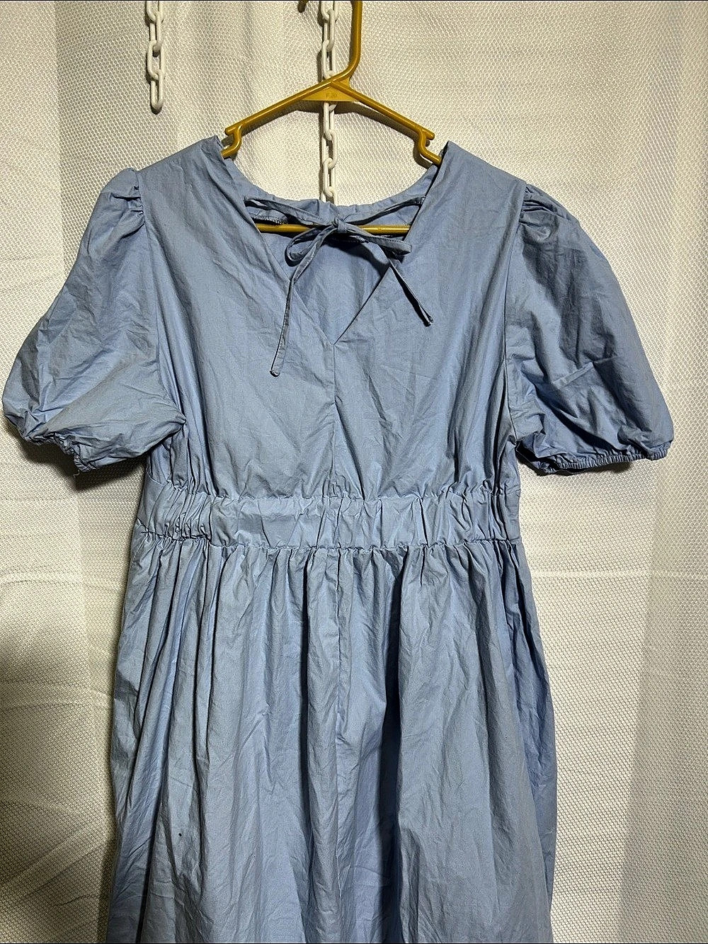 Dazy Blue Cotton Puff Sleeve Dress Size XL